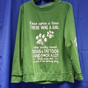 NWOT Green Dog Lover Sweatshirt